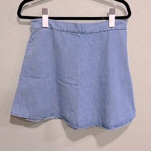 New Flowy Denim Mini Skirt